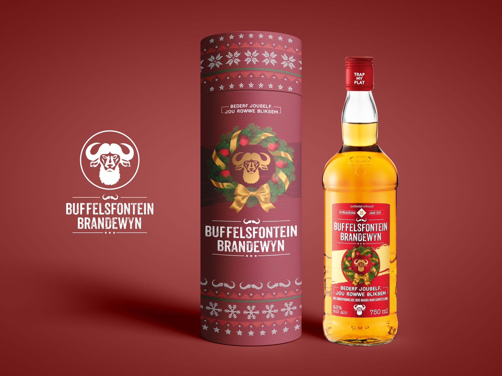 Buffelsfontein Brandewyn Kersfees Bottel